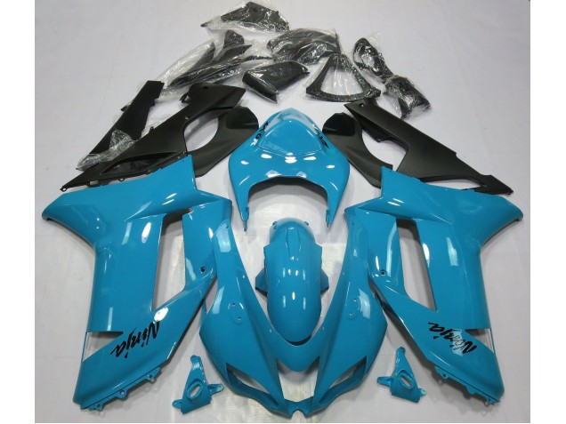 2007-2008 Gloss Light Blue Kawasaki ZX6R Motorcycle Fairings Canada