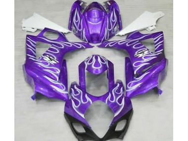 2007-2008 Gloss Purple and White Flame Suzuki GSXR 1000 Motorcycle Fairings Canada