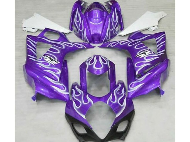 2007-2008 Gloss Purple and White Flame Suzuki GSXR 1000 Motorcycle Fairings Canada