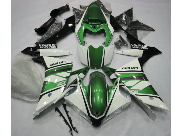 2007-2008 Gloss White and Green Yamaha R1 Motorcycle Fairings Canada