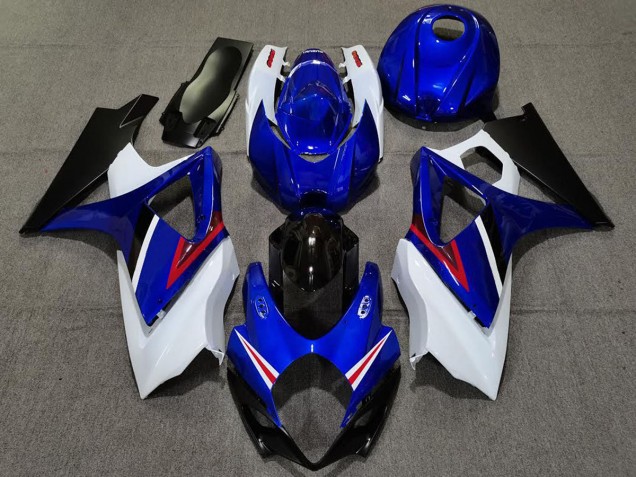 2007-2008 OEM Style Gloss Blue and White Suzuki GSXR 1000 Motorcycle Fairings Canada