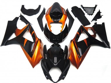 2007-2008 Orange and Gloss Black Style Suzuki GSXR 1000 Motorcycle Fairings Canada