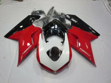 2007-2012 Black Red and White Ducati 848 1098 1198 Motorcycle Fairings Canada