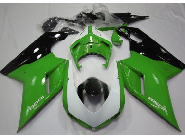 2007-2012 Gloss Green & White Ducati 848 1098 1198 Motorcycle Fairings Canada