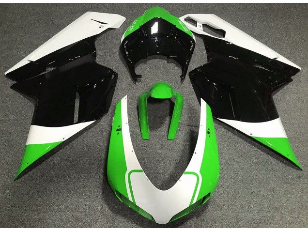 2007-2012 Gloss Green White and Black Ducati 848 1098 1198 Motorcycle Fairings Canada