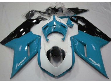 2007-2012 Gloss Light Blue & White Ducati 848 1098 1198 Motorcycle Fairings Canada