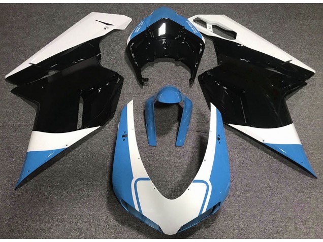 2007-2012 Gloss Light Blue White and Black Ducati 848 1098 1198 Motorcycle Fairings Canada