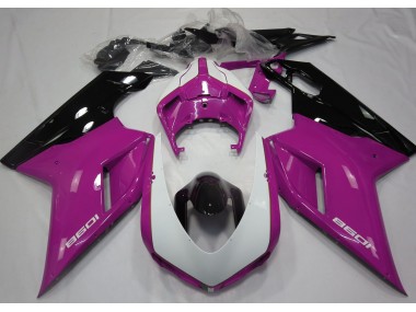 2007-2012 Gloss Pink & White Ducati 848 1098 1198 Motorcycle Fairings Canada