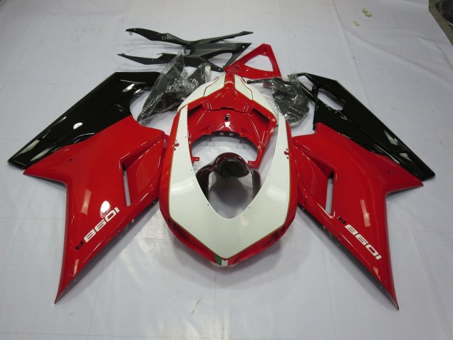 2007-2012 Red and White Ducati 848 1098 1198 Motorcycle Fairings Canada