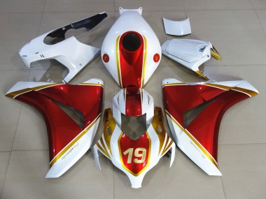 2008-2011 Red and White 19 Honda CBR1000RR Motorcycle Fairings Canada