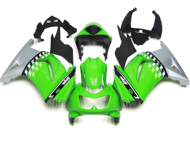 2008-2013 Green and Black Check Kawasaki Ninja 250 Motorcycle Fairings Canada