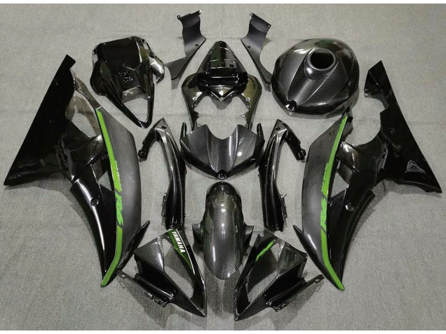 2008-2016 Carbon Fiber & Green Yamaha R6 Motorcycle Fairings Canada