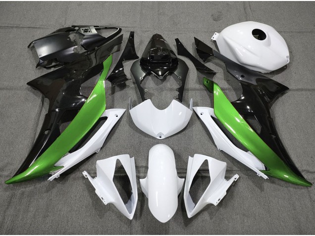 2008-2016 Custom Green Black and White Yamaha R6 Motorcycle Fairings Canada