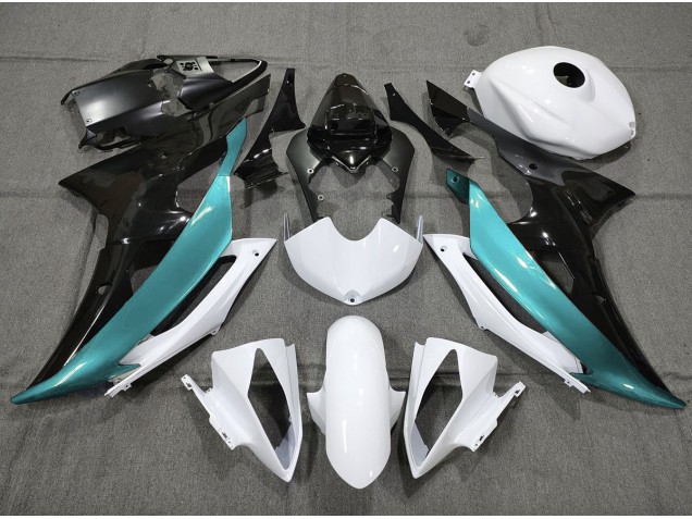 2008-2016 Custom LightBlue Black and White Yamaha R6 Motorcycle Fairings Canada