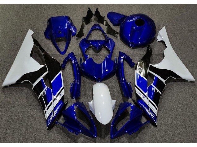 2008-2016 Dark Blue and White Custom Yamaha R6 Motorcycle Fairings Canada