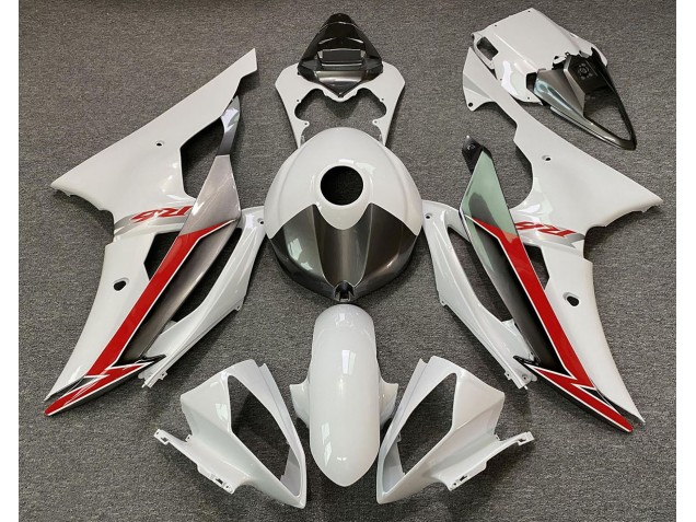 2008-2016 Gloss White Silver and Red Yamaha R6 Motorcycle Fairings Canada