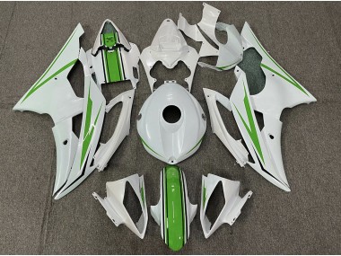 2008-2016 Gloss White and Green Yamaha R6 Motorcycle Fairings Canada