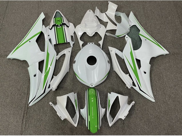 2008-2016 Gloss White and Green Yamaha R6 Motorcycle Fairings Canada