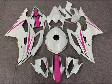 2008-2016 Gloss White and Pink Yamaha R6 Motorcycle Fairings Canada