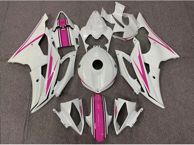 2008-2016 Gloss White and Pink Yamaha R6 Motorcycle Fairings Canada