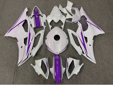 2008-2016 Gloss White and Purple Yamaha R6 Motorcycle Fairings Canada