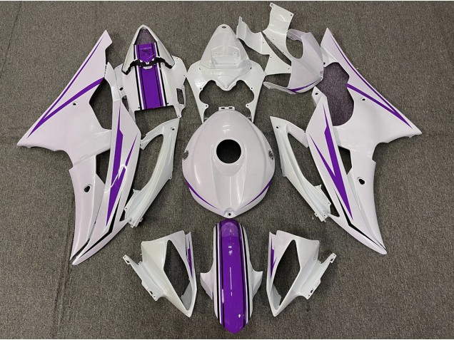 2008-2016 Gloss White and Purple Yamaha R6 Motorcycle Fairings Canada