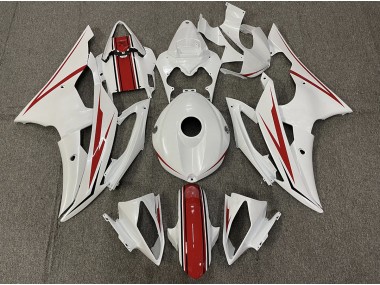 2008-2016 Gloss White and Red Yamaha R6 Motorcycle Fairings Canada