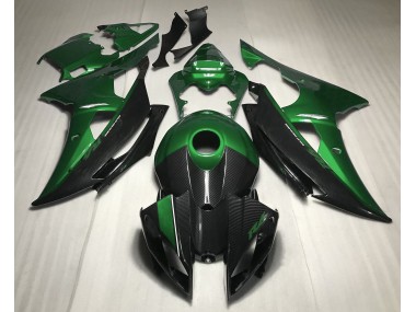 2008-2016 Green w Carbon Style Yamaha R6 Motorcycle Fairings Canada