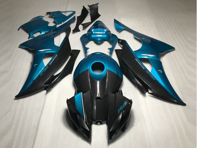 2008-2016 Light Blue w Carbon Style Yamaha R6 Motorcycle Fairings Canada