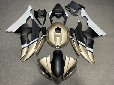 2008-2016 Matte Black and Gold Yamaha R6 Motorcycle Fairings Canada