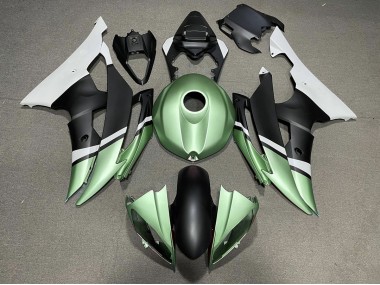 2008-2016 Matte Black and Green Yamaha R6 Motorcycle Fairings Canada