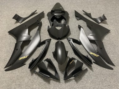 2008-2016 Matte Black with Gold Logo Yamaha R6 Motorcycle Fairings Canada