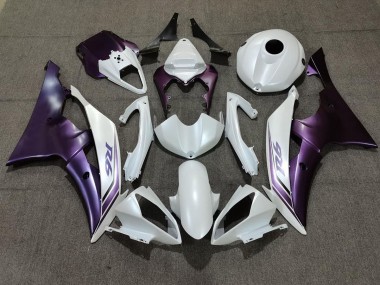 2008-2016 Matte White and Purple Yamaha R6 Motorcycle Fairings Canada