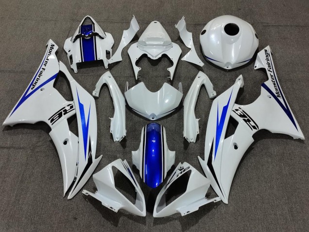 2008-2016 Pearl White and Blue Yamaha R6 Motorcycle Fairings Canada