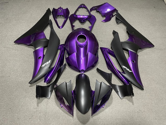 2008-2016 Purple and Matte Black & Logos Yamaha R6 Motorcycle Fairings Canada