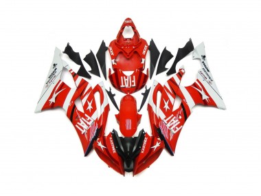 2008-2016 Red and White with Stars Yamaha R6 Motorcycle Fairings Canada