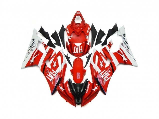 2008-2016 Red and White with Stars Yamaha R6 Motorcycle Fairings Canada