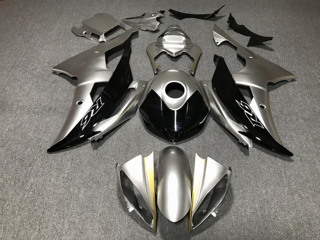 2008-2016 Silver and Black Custom Yamaha R6 Motorcycle Fairings Canada