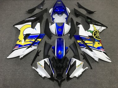 2008-2016 White and Blue Custom Yamaha R6 Motorcycle Fairings Canada