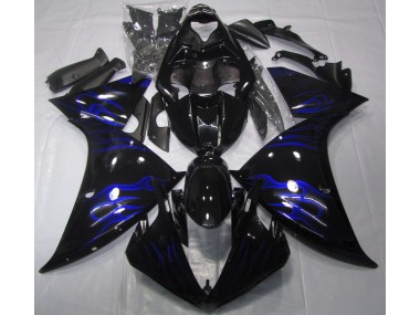 2009-2012 Black & Blue Flame Yamaha R1 Motorcycle Fairings Canada