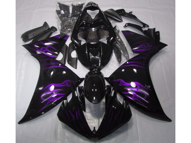 2009-2012 Black & Purple Flame Yamaha R1 Motorcycle Fairings Canada