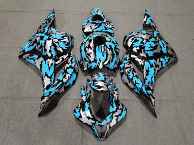 2009-2012 Custom Blue/Silver Camo Honda CBR600RR Motorcycle Fairings Canada