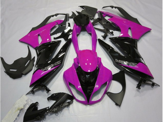 2009-2012 Gloss Pink and Black Kawasaki ZX6R Motorcycle Fairings Canada