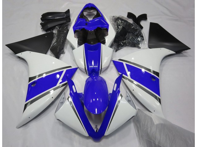 2009-2012 Gloss White and Blue Yamaha R1 Motorcycle Fairings Canada