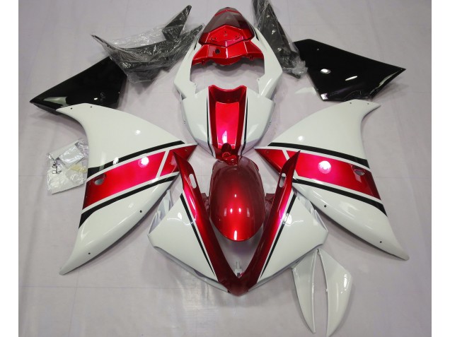 2009-2012 Gloss White and Metallic Red Yamaha R1 Motorcycle Fairings Canada