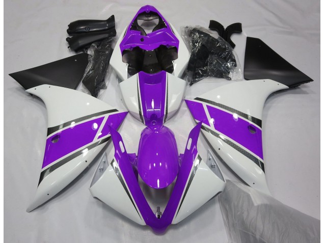 2009-2012 Gloss White and Purple Yamaha R1 Motorcycle Fairings Canada