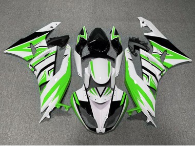 2009-2012 Green White and Black Zag Kawasaki ZX6R Motorcycle Fairings Canada