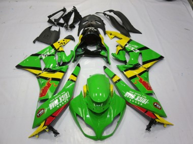 2009-2012 Green Yellow Kawasaki ZX6R Motorcycle Fairings Canada