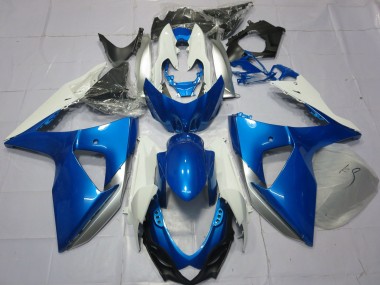 2009-2016 Blue and White Suzuki GSXR 1000 Motorcycle Fairings Canada