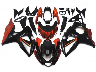 2009-2016 Custom Orange and Black with Silver inlay Suzuki GSXR 1000 Motorcycle Fairings Canada